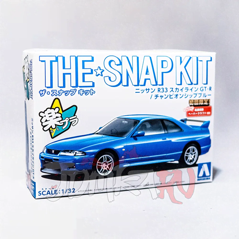 Сборная модель Nissan Skyline R33 GTR (Aoshima SnapKit) 1/32 - синий