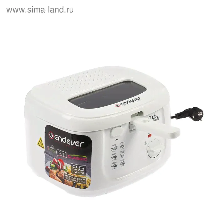 Фритюрница Endever Skyline FR-111, 1800 Вт, 2.5 л, белая