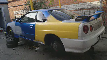 Кузовной ремонт Skyline R34 coupe. #10/10 Сварка заднего крыла