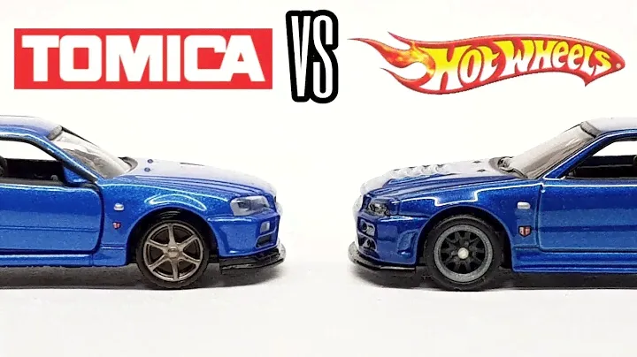 Сравнение производителей - Nissan Skyline GTR R-34 Hot Wheels против Tomica