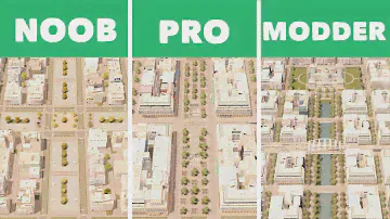 Designing a City Center Pedestrian Zone in Cities: Skylines | Noob VS Pro VS Modder