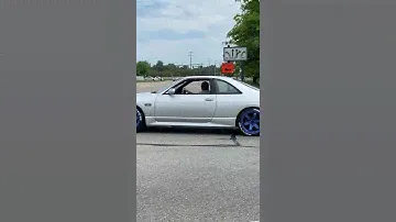 Nissan Skyline R33 GTS-T Sends It Leaving Cars and Coffee!! R33 Skyline!!